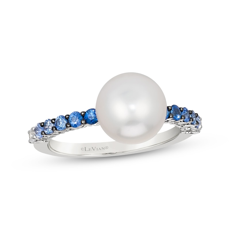 Main Image 1 of Le Vian Cultured Pearl & Denim Ombré Ring 14K Vanilla Gold