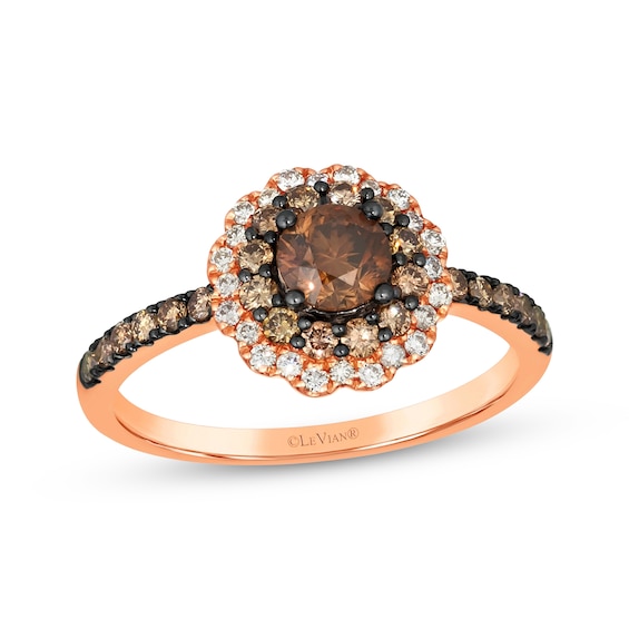 Le Vian Diamond Scalloped Halo Ring 1 ct tw 14K Strawberry Gold