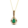 Thumbnail Image 1 of Le Vian Pear-Shaped Emerald Halo Necklace 1/3 ct tw Diamonds 14K Honey Gold 20"