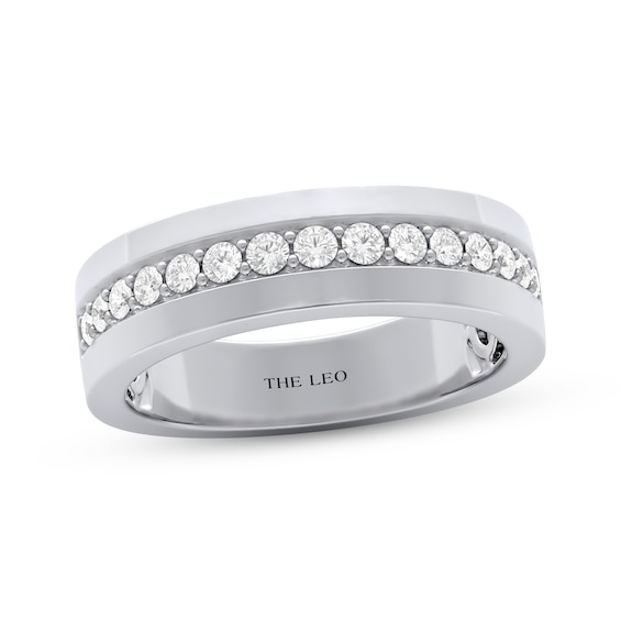 THE LEO Diamond Men's Certified Wedding Band 1/2 ct tw 14K White Gold