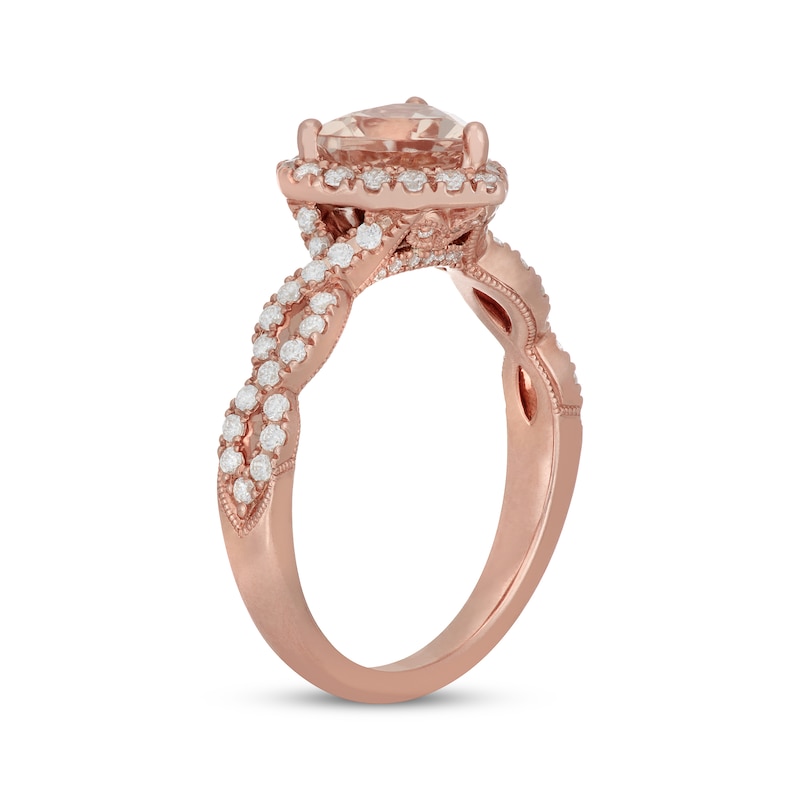 Main Image 2 of Neil Lane Heart-Shaped Morganite Engagement Ring 1/2 ct tw Diamonds 14K Rose Gold