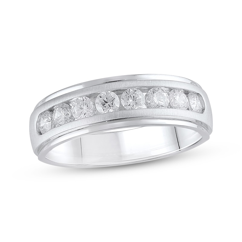 Main Image 1 of Men's Lab-Grown Diamonds Wedding Band 1 ct tw 14K White Gold