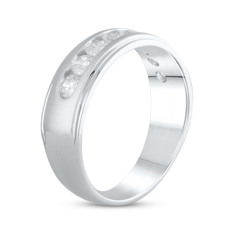 Main Image 2 of Men's Lab-Grown Diamonds Wedding Band 1 ct tw 14K White Gold