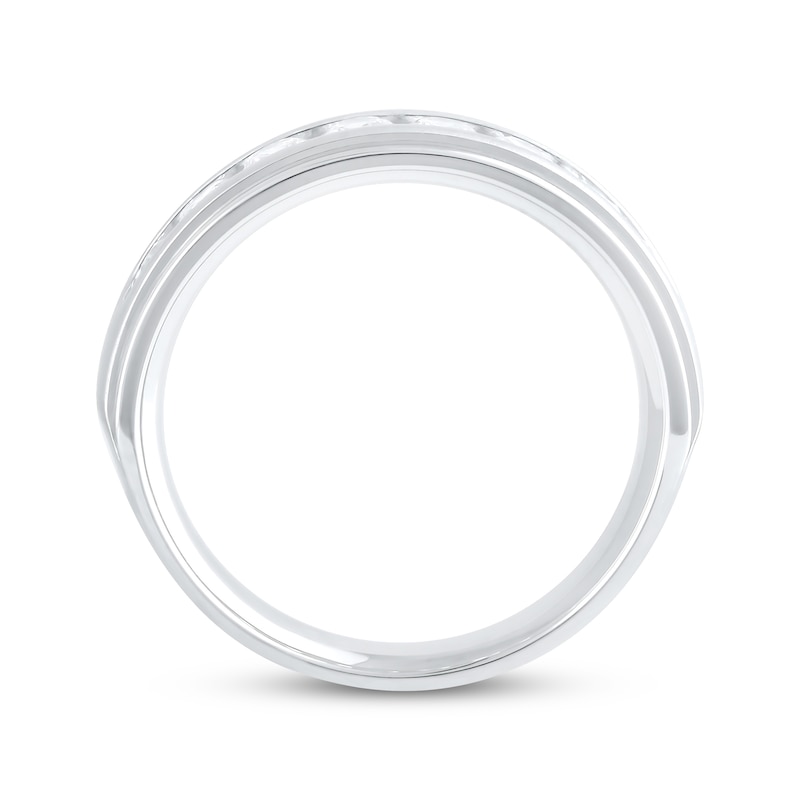 Main Image 3 of Men's Lab-Grown Diamonds Wedding Band 1 ct tw 14K White Gold