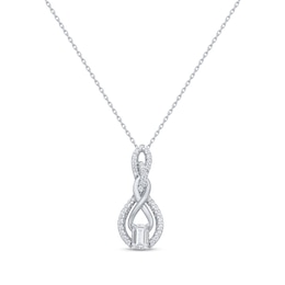 Lab-Created Diamonds by KAY Emerald-Cut Infinity Swirl Necklace 1/2 ct tw 14K White Gold 18&quot;