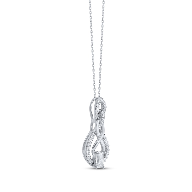 Lab-Created Diamonds by KAY Emerald-Cut Infinity Swirl Necklace 1/2 ct tw 14K White Gold 18"