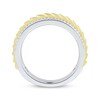 Thumbnail Image 1 of Men's Diamond & Herringbone Wedding Band 1/5 ct tw 10K Two-Tone Gold