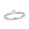 Thumbnail Image 0 of Oval-Cut Diamond Twist Engagement Ring 1/2 ct tw 14K White Gold