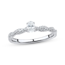 Adore Oval-Cut Diamond Twist Engagement Ring 1/2 ct tw 14K White Gold