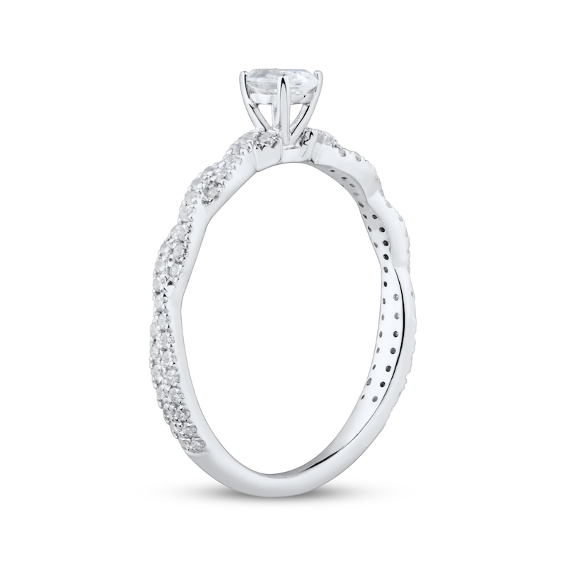Oval-Cut Diamond Twist Engagement Ring 1/2 ct tw 14K White Gold