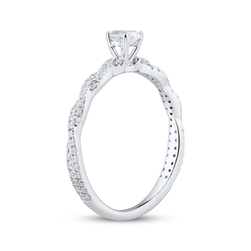 Main Image 2 of Adore Oval-Cut Diamond Twist Engagement Ring 1/2 ct tw 14K White Gold