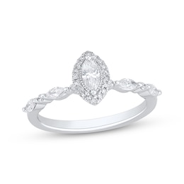 Marquise-Cut Diamond Engagement Ring 1/2 ct tw 14K White Gold