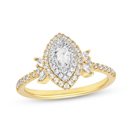 Marquise-Cut Diamond Engagement Ring 3/4 ct tw 14K Two-Tone Gold