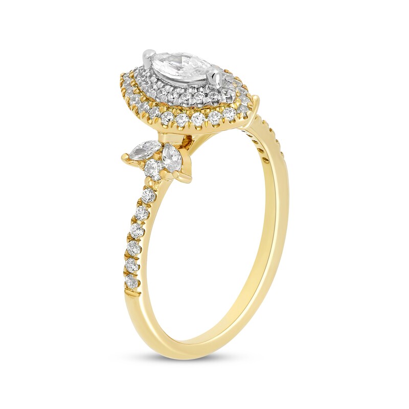 Main Image 2 of Adore Marquise-Cut Diamond Engagement Ring 3/4 ct tw 14K Two-Tone Gold