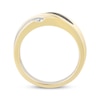 Thumbnail Image 3 of Men's Black & White Diamond Sculpted Wedding Band 1/4 ct tw 10K Yellow Gold