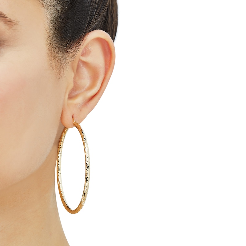 Gold 60MM Heart Hoop Earrings