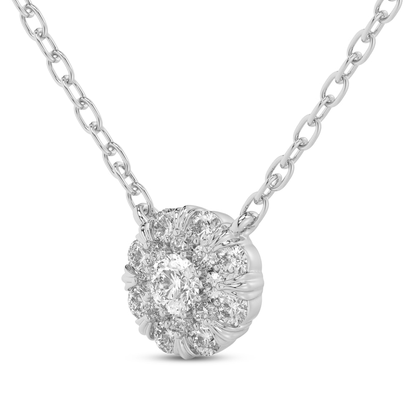 Main Image 2 of Multi-Diamond Circle Necklace 1/4 ct tw 14K White Gold 18"