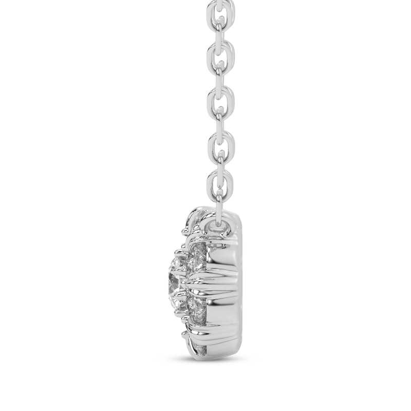 Main Image 3 of Multi-Diamond Circle Necklace 1/4 ct tw 14K White Gold 18"