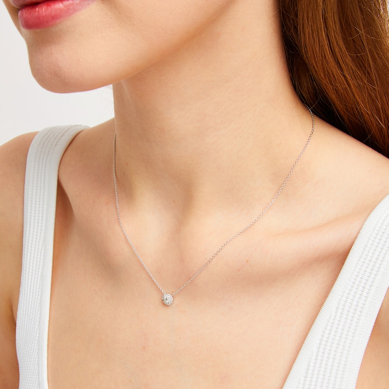 Main Image 4 of Multi-Diamond Circle Necklace 1/4 ct tw 14K White Gold 18"