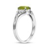 Thumbnail Image 2 of Oval-Cut Peridot & White Lab-Created Sapphire Ring Sterling Silver