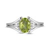 Thumbnail Image 3 of Oval-Cut Peridot & White Lab-Created Sapphire Ring Sterling Silver