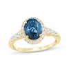 Thumbnail Image 1 of Oval-Cut London Blue Topaz & Diamond Engagement Ring 3/8 ct tw 14K Yellow Gold