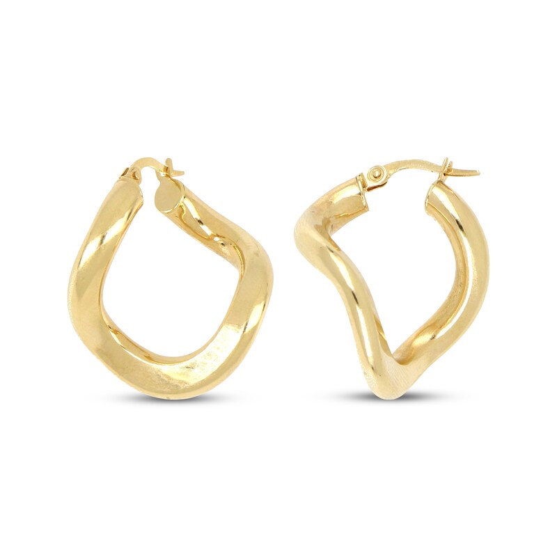 Main Image 3 of Twist Hoop Earrings 14K Yellow Gold