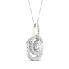 Thumbnail Image 2 of Lab-Grown Diamonds by KAY Double Halo Necklace 3/4 ct tw 14K White Gold