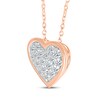 Thumbnail Image 2 of Multi-Diamond Center Heart Necklace 1/4 ct tw 10K Rose Gold 18"