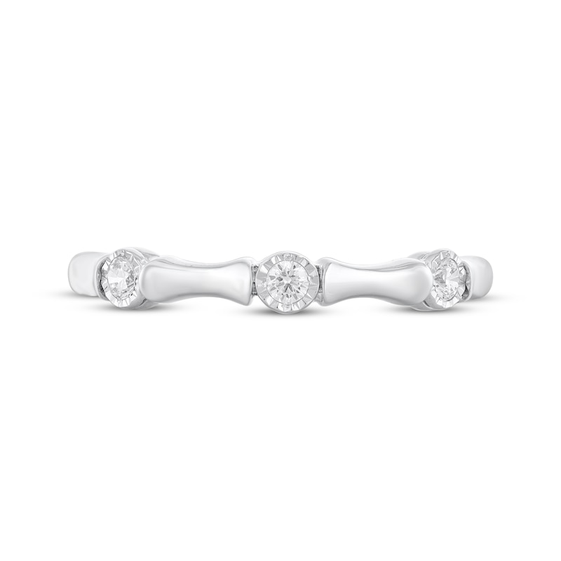 Main Image 3 of Adore Diamond Bamboo Anniversary Ring 1/10 ct tw 10K White Gold