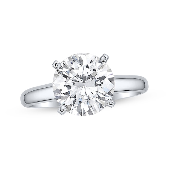 Lab-Grown Diamonds Round-Cut Solitaire Engagement Ring 3 ct tw 14K White Gold (I/SI2)
