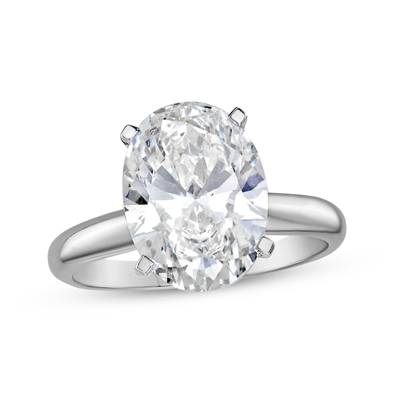 Lab-Grown Diamonds Oval-Cut Solitaire Engagement Ring 4 ct tw 14K White Gold (I/SI2)