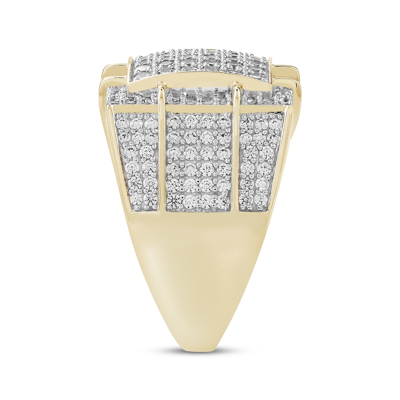 Main Image 2 of Men's Multi-Diamond Square Center Ring 2-1/2 ct tw 10K Yellow Gold