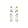 Thumbnail Image 2 of White Lab-Created Sapphire Five-Stone Hoop Earrings 18K Yellow Gold-Plated Sterling Silver