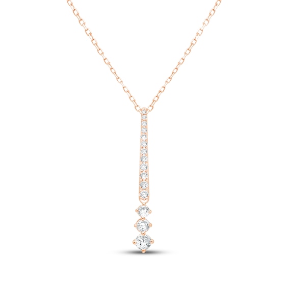KAY Lab-Grown Diamonds Diamond Graduated Drop Necklace 1/2 ct tw 14K Rose Gold 18"