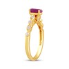 Thumbnail Image 2 of Oval-Cut Natural Ruby & Diamond Ring 1/10 ct tw 14K Yellow Gold