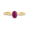 Thumbnail Image 4 of Oval-Cut Natural Ruby & Diamond Ring 1/10 ct tw 14K Yellow Gold