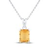 Thumbnail Image 1 of Emerald-Cut Citrine Solitaire Necklace Sterling Silver 18"
