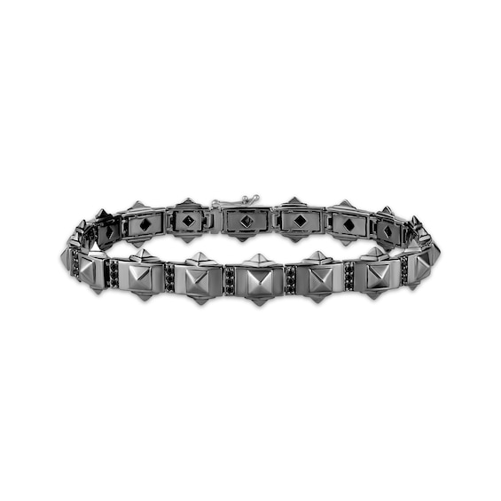 Ink & Ice Men's Black Diamond Stud Bracelet 1/2 ct tw Black Rhodium-Plated Sterling Silver 8.5"