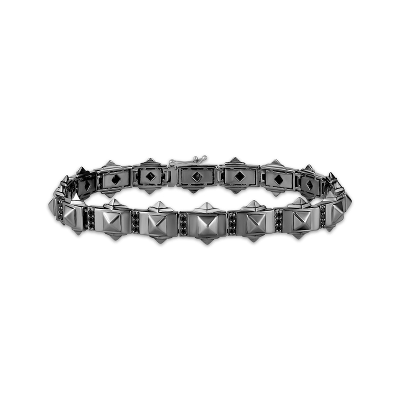 Main Image 1 of Ink & Ice Men's Black Diamond Stud Bracelet 1/2 ct tw Black Rhodium-Plated Sterling Silver 8.5"