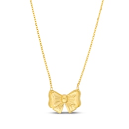 Bow Necklace 14K Yellow Gold 16"