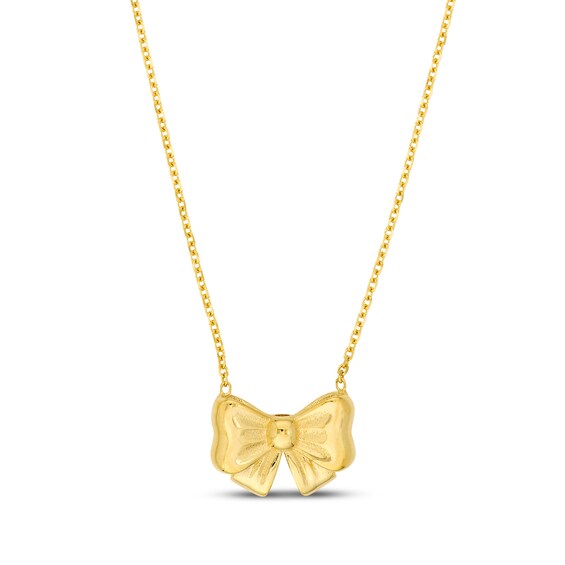 Bow Necklace 14K Yellow Gold 16"