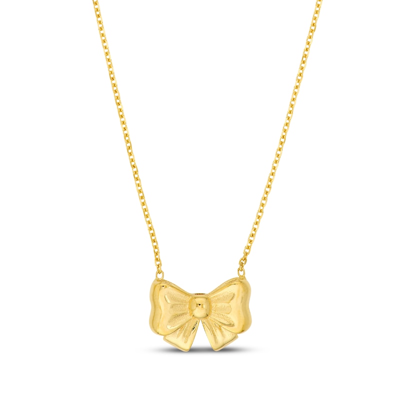 Main Image 1 of Bow Necklace 14K Yellow Gold 16"
