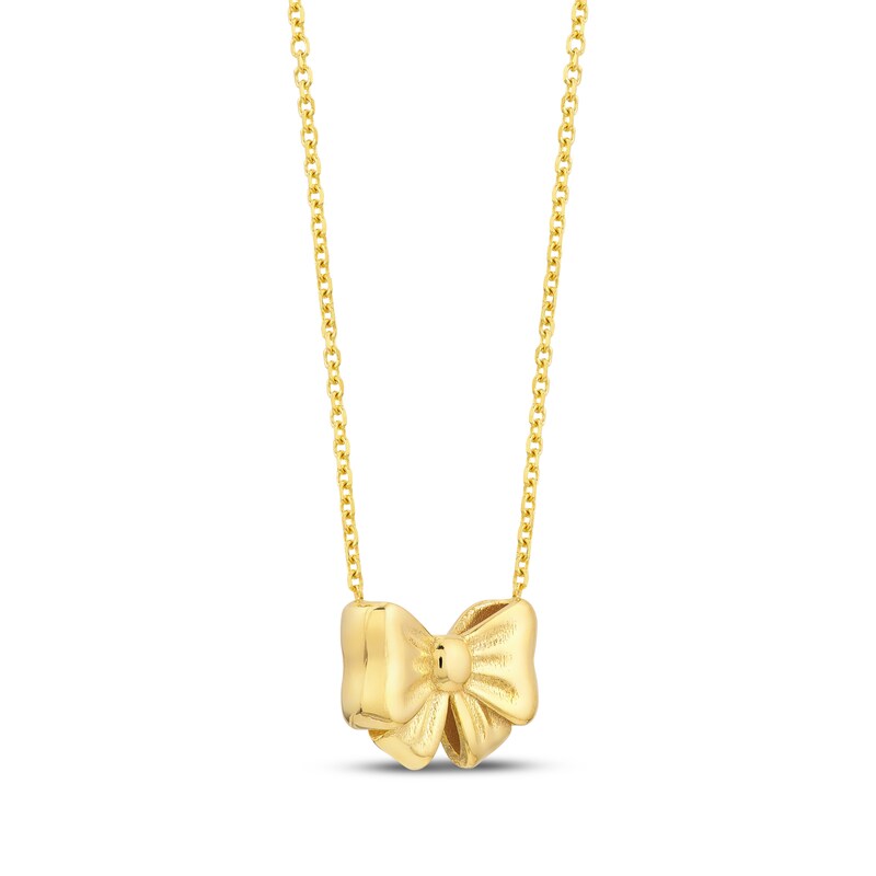 Main Image 2 of Bow Necklace 14K Yellow Gold 16"