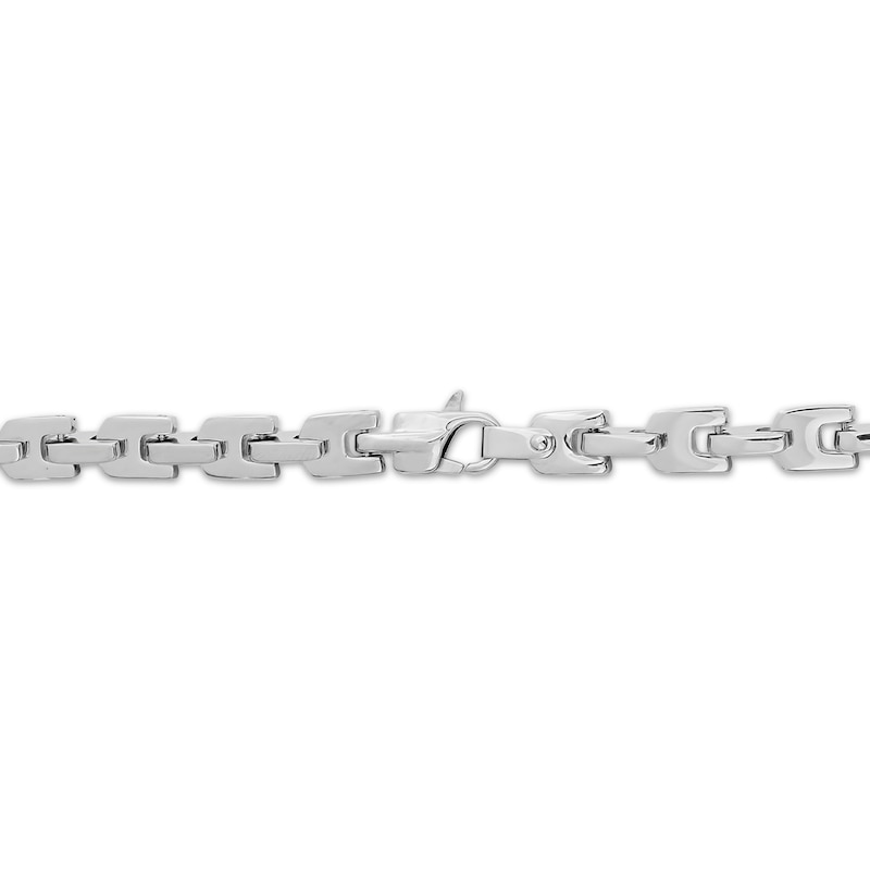 Main Image 3 of Men's Hollow Geometric Chain Link Necklace Stainless Steel & Yellow Ion Plating 24"