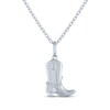 Thumbnail Image 2 of Cowgirl Boot Necklace with Diamond Accents Sterling Silver 18"