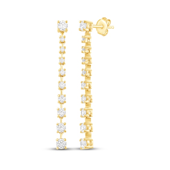 Diamond Graduated Drop Earrings 7/8 ct tw 14K Yellow Gold