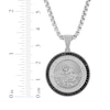 Thumbnail Image 4 of Men's Black Diamond Saint Christopher Medallion Necklace 1/4 ct tw Stainless Steel & Black Ion Plating 24"