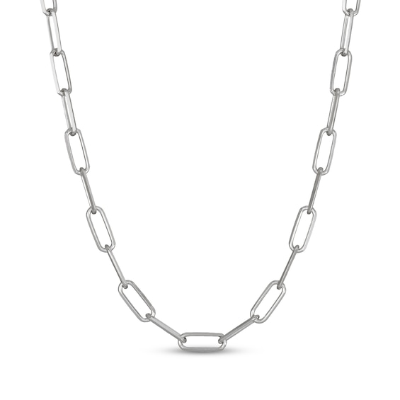 5.9mm Paperclip Chain Necklace Solid Sterling Silver 20"