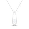 Thumbnail Image 1 of Cultured Pearl Teardrop Frame Necklace Sterling Silver 18"